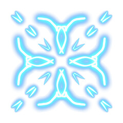 Snowflake blue Neon lights illustration for Christmas decorations 