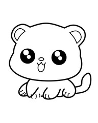 Cute cat sketch drawing, a doodle with a unique design, very suitable for ornamental designs
