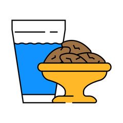 dates water islam line icon vector. dates water islam sign. isolated symbol illustration
