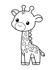 A cute doodle giraffe sketch with a unique design is very suitable for decorative designs
