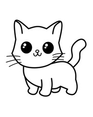 Cute cat sketch drawing, a doodle with a unique design, very suitable for ornamental designs