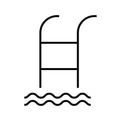 Swimming pool line out sports interface icon.