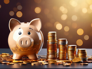 豚の貯金箱とお金