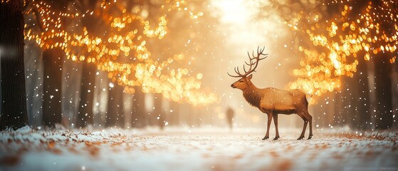 Snowy Christmas Celebration in Outdoor Park