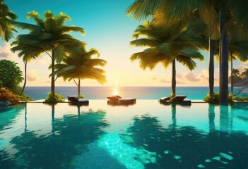 Naklejka premium captivating natural landscapes highlighting exceptional luxury vacation experiences retreats idyllic destinations, aerial, architecture, adventure, beach