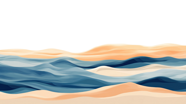 sea ​​waves and sunset transparent background