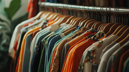 Fototapeta premium Stylish and Versatile Wardrobe Essentials A Colorful Collection of Casual Shirts