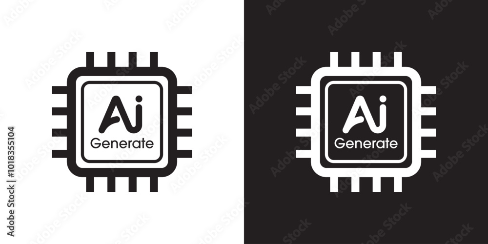 Aufkleber Generate AI symbols. Artificial intelligence and machine learning technology concept. Icon element for app, website and interphase. Vector illustration.