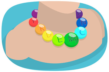 3D Isometric Flat  Illustration of Nutrient Minerals and Vitamins , Essential Multivitamin Complex for Health