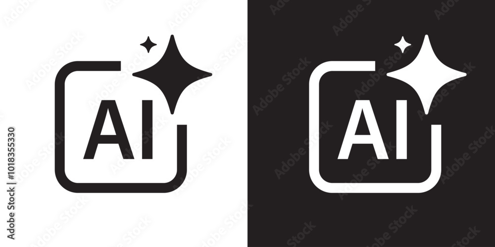 Aufkleber Generate AI symbols. Artificial intelligence and machine learning technology concept. Icon element for app, website and interphase. Vector illustration.