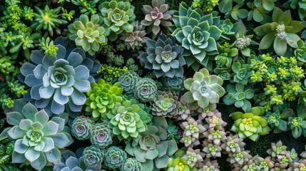 Vibrant succulent arrangement in vertical garden design