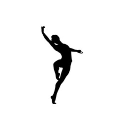 gymnastic shilhoutte vector on white background