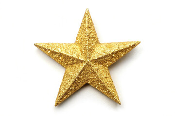 Christmas gold glitter star, isolated on white background