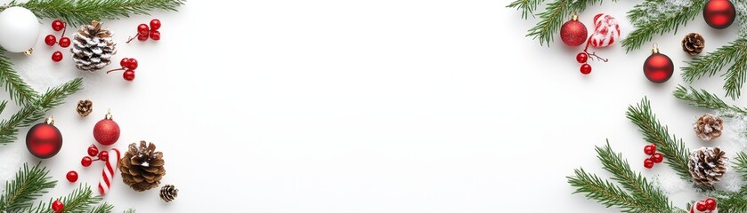 Minimalistic Christmas Design with Snow Covered Pine