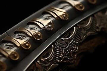 Ornate Sword Hilt Detail with Intricate Design