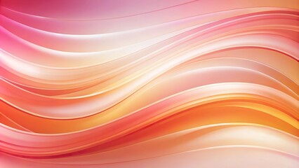 Abstract soft wavy pink white and orange gradient background