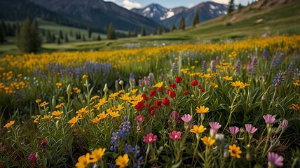 flowers in the mountains
