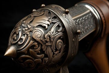 Ornate Vintage Firearm Close-Up Detail