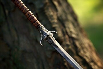 Obraz premium Elegant Sword Close-Up on Natural Background