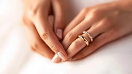 A couple holding hands while displaying matching promise rings, symbolizing their love and future together