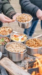 A Halloween family picnic under the moonlight with spooky bento boxes
