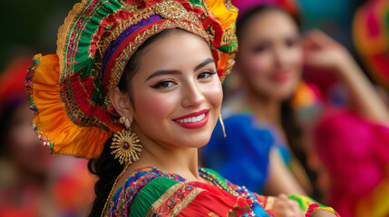 Fototapeta premium Celebrating Cultural Heritage A Vibrant Portrait of Traditional Dance and Festivity