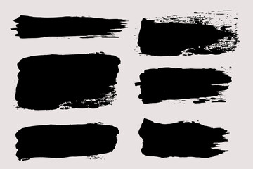 Brush strokes vector. Painted rectangles and brush lines. Grunge backgrounds set.