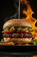 hamburger on a plate