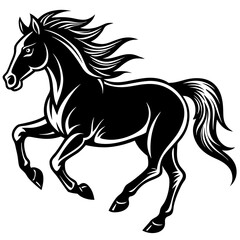 horse silhouette isolated on white