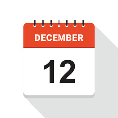 December 12 Calendar Date icon