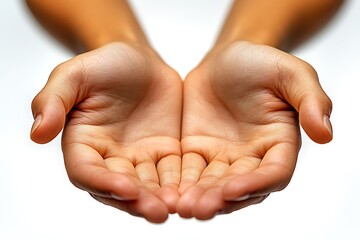 Open cupped hands gesture of offering or receiving.