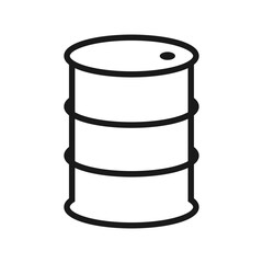 Oil barrel outline icon. Industrial fuel container sign logo. Vector illustration image.