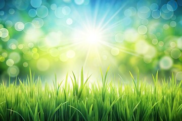 Obraz premium Abstract spring summer background with fresh green grass