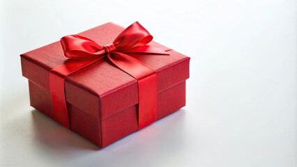 Obraz premium gift box with bow on white background in forced perspective