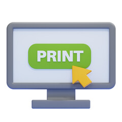 PNG 3D print icon isolated on a white background