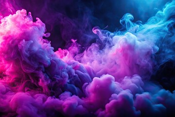 Neon light purple pink smoke cloud background cyberpunk style