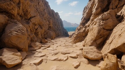 Escape to a Rugged Rocky Beach Paradise, Where Cliffs Meet the Sea and Tranquility Awaits, Find Your Perfect Retreat Amidst the Majestic Coastal Scenery