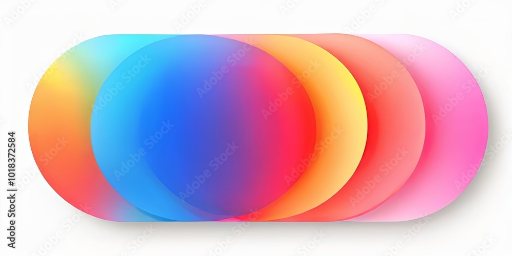 Poster A series of colorful circles are arranged in a row