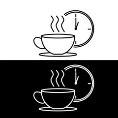 Cup of hot coffee or flat vector icon of drinking coffee, illustration of a break or break during the day. part 2