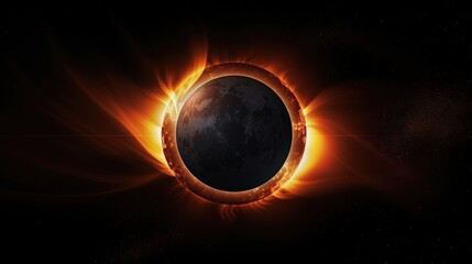 Obraz premium Beautiful solar eclipse on the background of planet Earth, space view from orbit