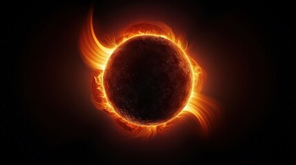 Obraz premium Beautiful solar eclipse on the background of planet Earth, space view from orbit