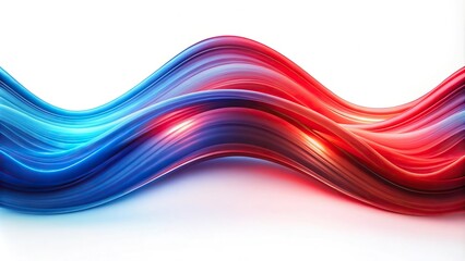 Neon red and blue wave in white background panoramic