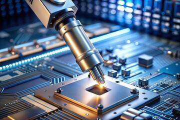 Microscope technology innovation examining circuit board details