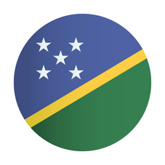 Solomon Islands flag. Country identity circle badge