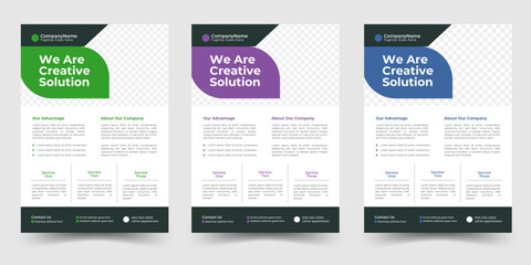 Creative Corporate Business Flyer Layout Template  Design With Various Colors