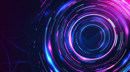 Abstract Technology Background with Neon Lights