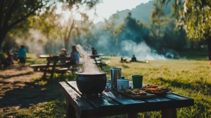 A haunted family Halloween party with a cauldron of bubbling punch spooky appetizers