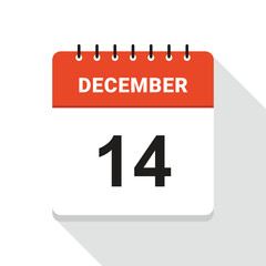 December 14 Calendar Date icon