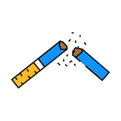 quit smoking cigarette line icon vector. quit smoking cigarette sign. isolated symbol illustration