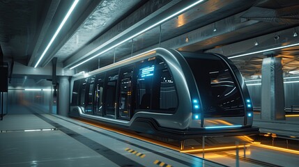Automated airport shuttle system with futuristic design